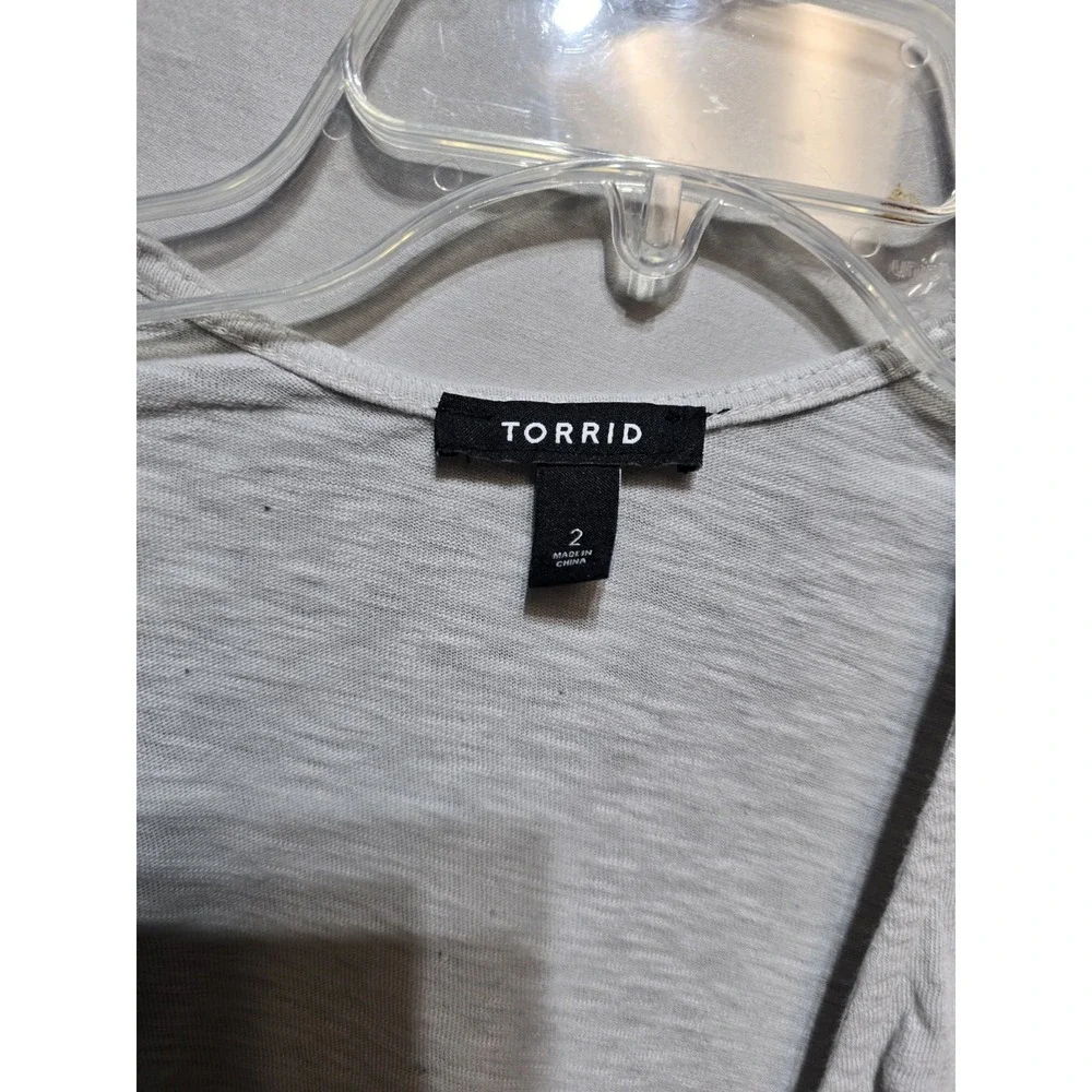 TORRID Knit Topper Cardigan Sweater Women's Size 2 Gray Long Sleeve Cotton/Rayon